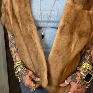 Luxurious Tan mink Fur Shawl